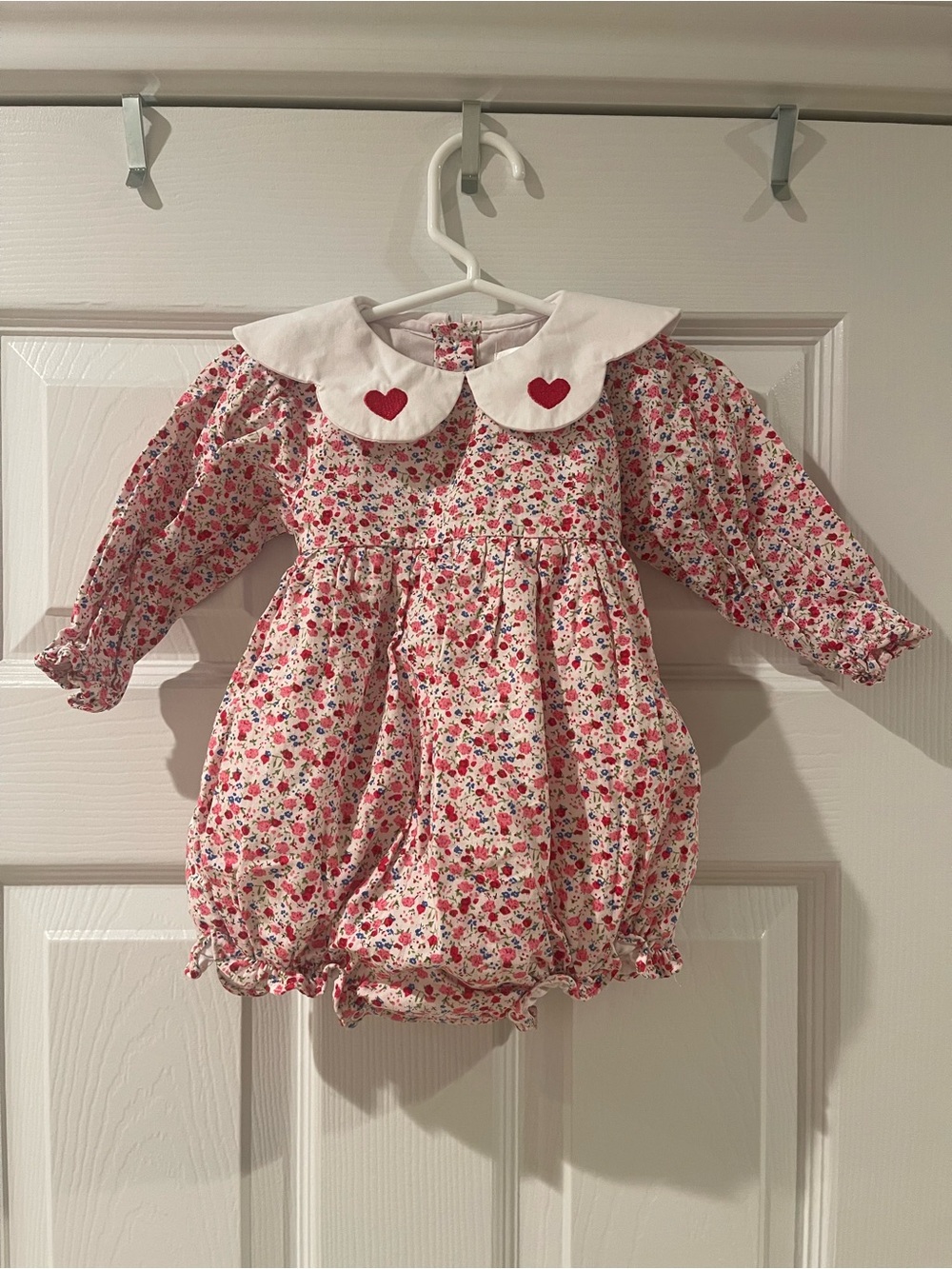 NWOT Cecil & Lou pink floral heart bubble w/heart tie back sz 9mo